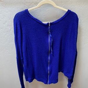 Heather by bordeaux zipper sweater